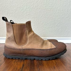 PUNTO PIGRO x FREE PEOPLE Alpine Hiker Chelsea Boots Brown Leather